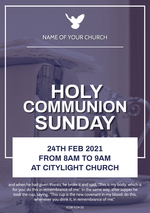 Copy of holy communion church flyer | PosterMyWall