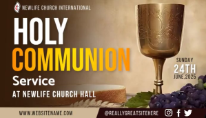 棕色 Holy communion church poster flyer Blog Header Template