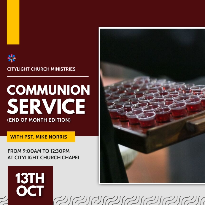 Copy of holy communion church service flyer template | PosterMyWall