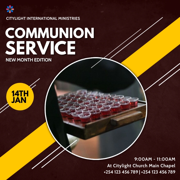 Copy of holy communion church service flyer template | PosterMyWall