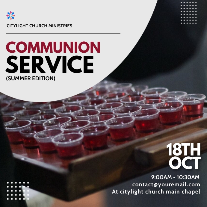 holy communion church service flyer template | PosterMyWall