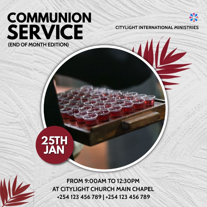 Copy of holy communion church service flyer template | PosterMyWall