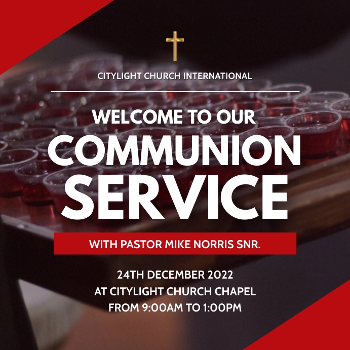 holy communion church service flyer template Square (1:1)