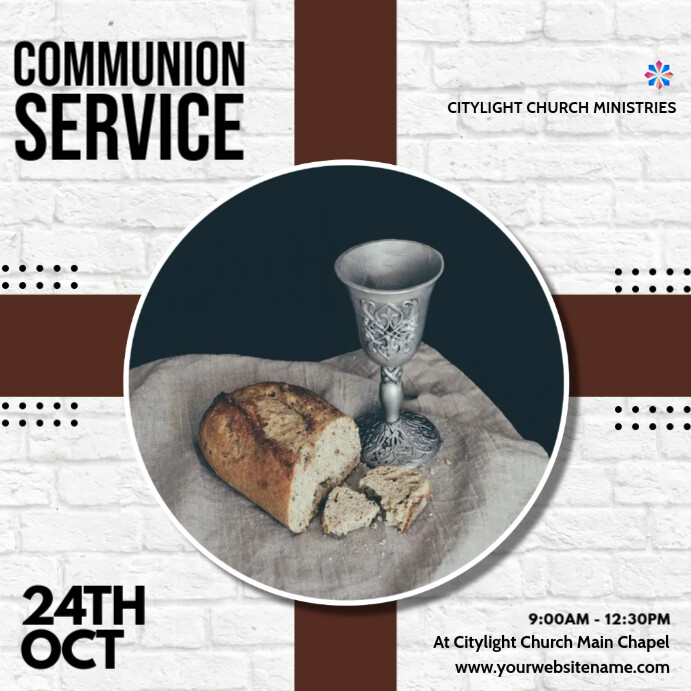 Copy of holy communion church service flyer template | PosterMyWall