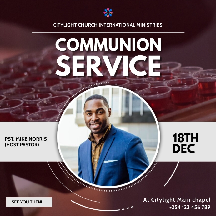 holy communion church service flyer template | PosterMyWall