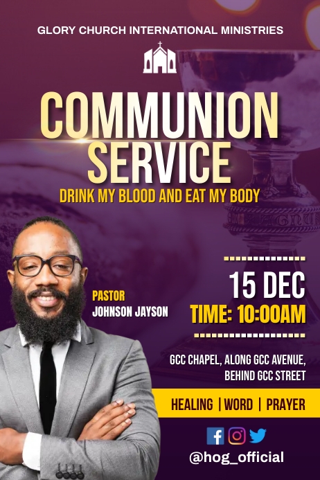 Holy Communion Poster template