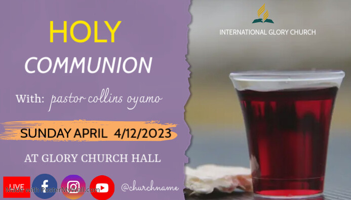 Copy of Holy Communion | PosterMyWall