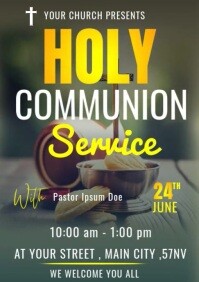 holy communion service flyer template design | PosterMyWall