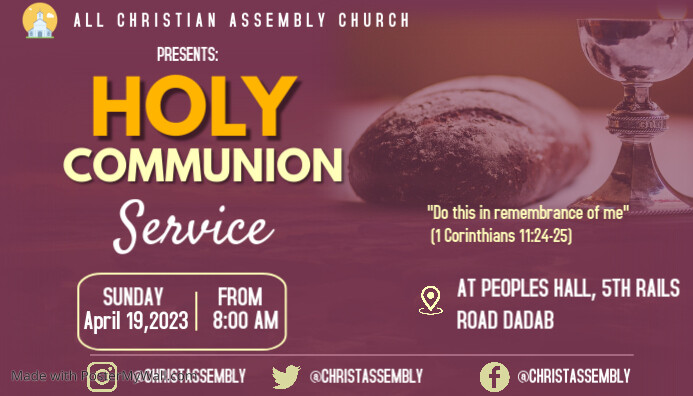 Communion Header Holy Communion Template | PosterMyWall