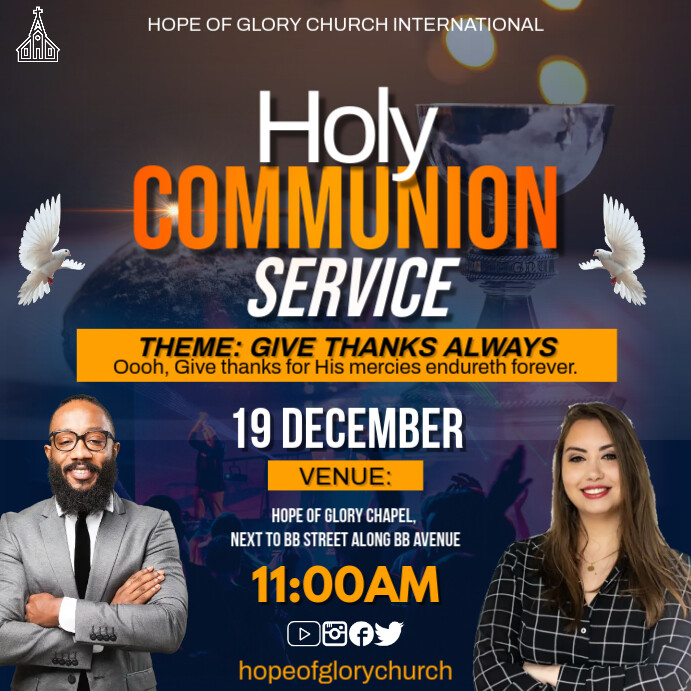 Copy of Holy Communion | PosterMyWall