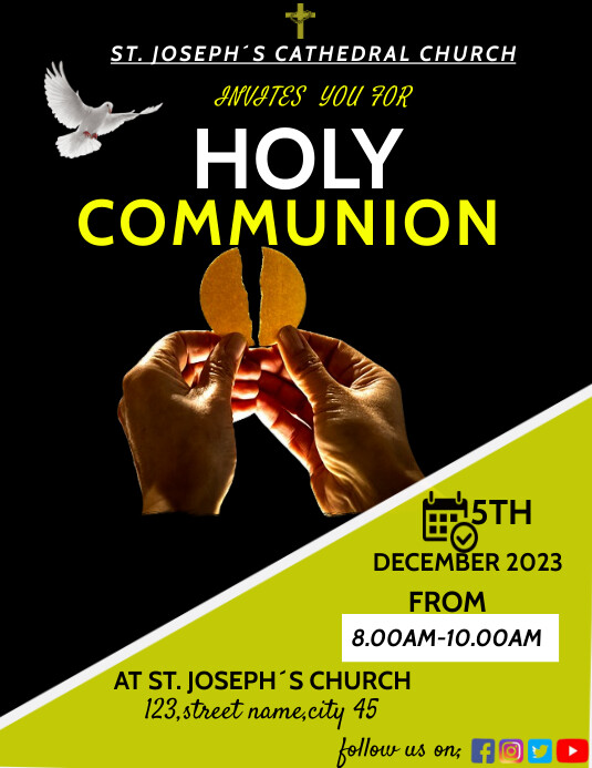 Plantilla de HOLY COMMUNION FLYER | PosterMyWall