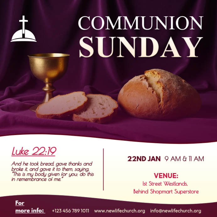 Communion Sunday Instagram Ad Modelo | PosterMyWall
