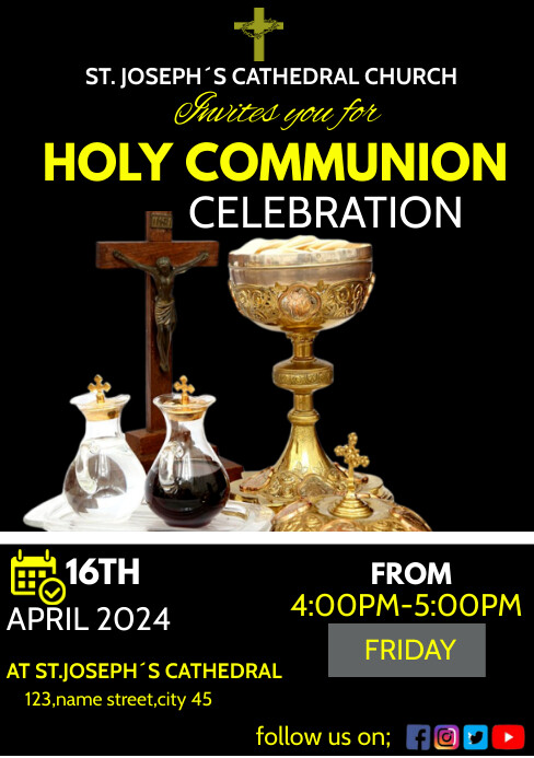 HOLY COMMUNION FLYER/TEMPLATE | PosterMyWall