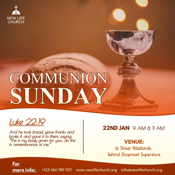Holy communion flyers Template | PosterMyWall