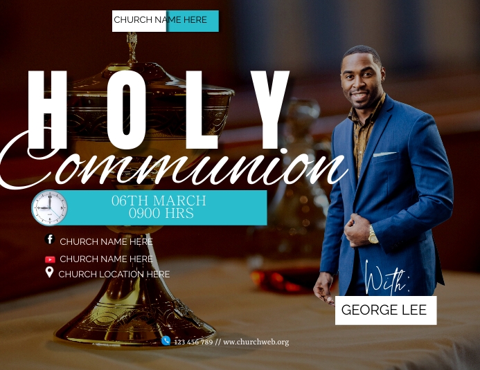 Holy communion poster Flyer (US Letter) template