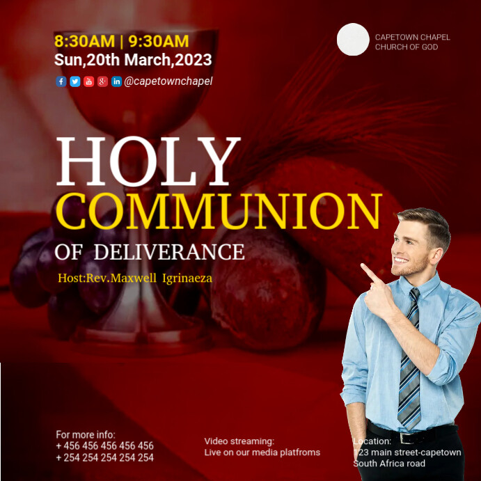 Holy Communion Service Church Design Template | PosterMyWall