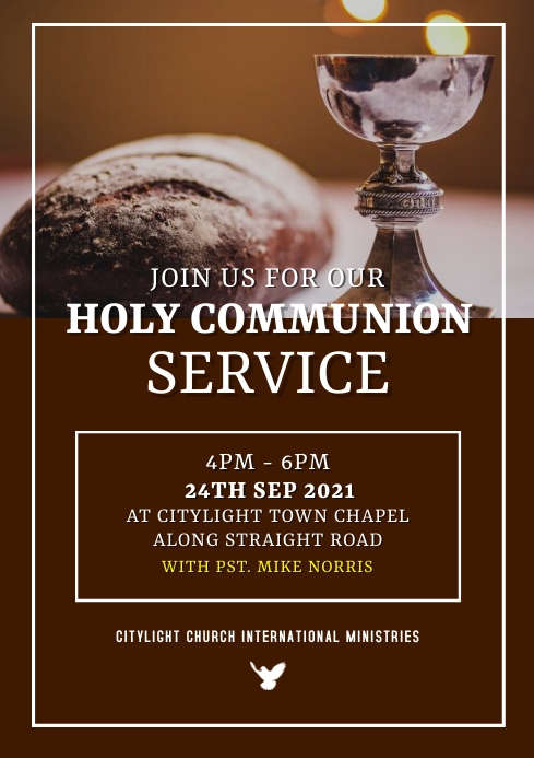 Copy of holy communion service church poster design | PosterMyWall