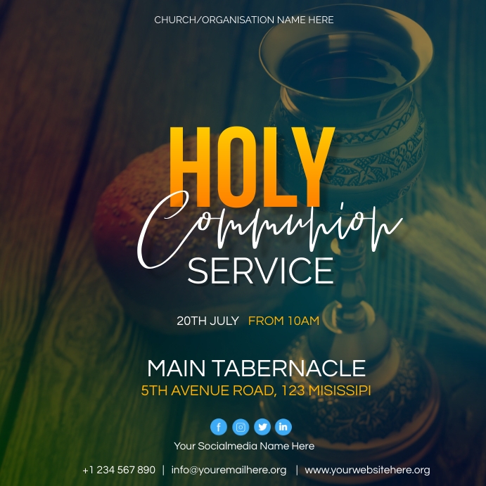 holy communion service Template | PosterMyWall