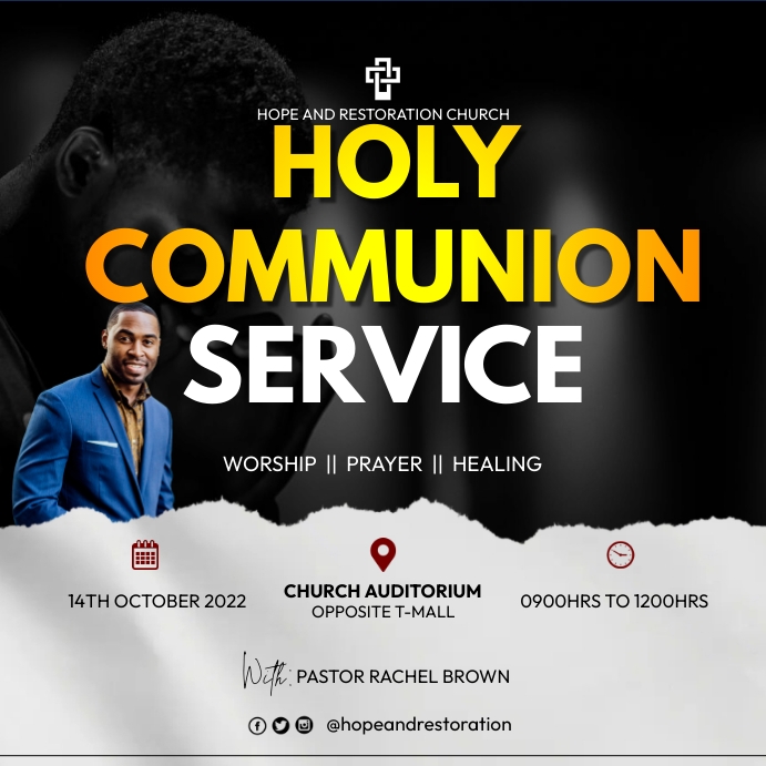 Holy communion service Template | PosterMyWall