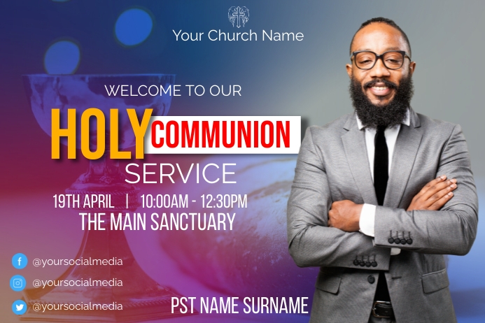 holy communion service Template | PosterMyWall