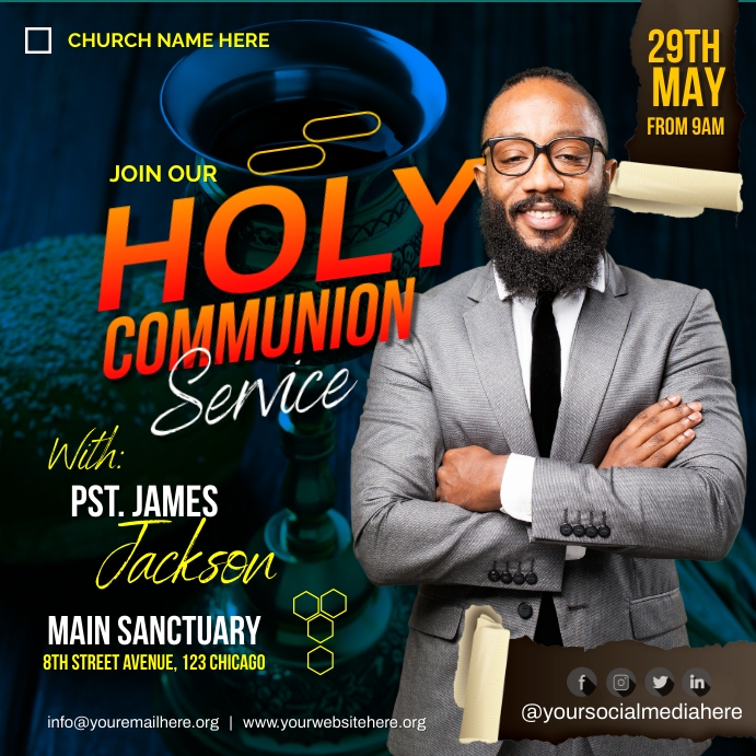 holy communion service Template | PosterMyWall