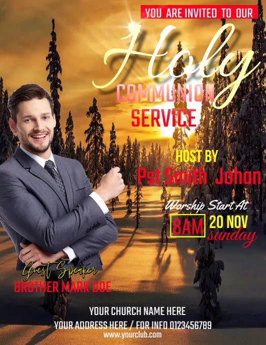 Holy communion service Template | PosterMyWall