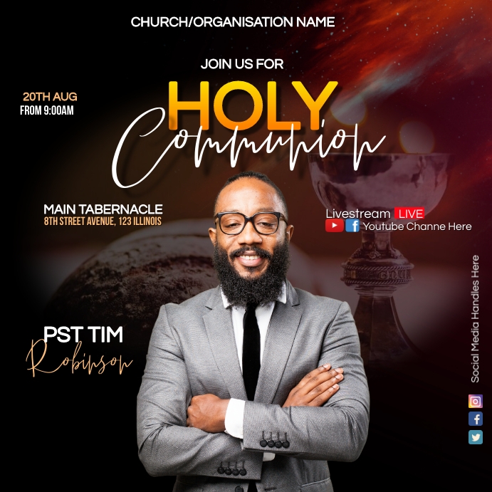 holy communion service Template | PosterMyWall