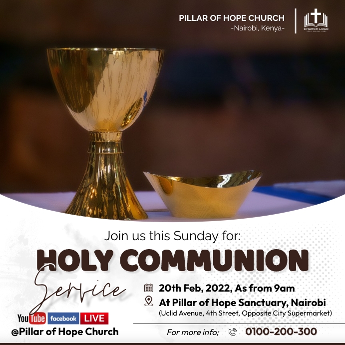 Holy Communion Service Template | PosterMyWall