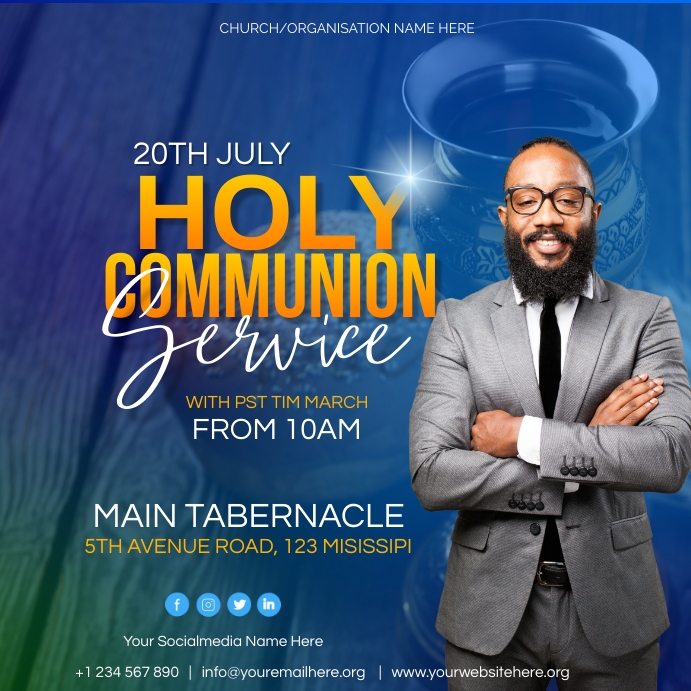 holy communion service Template | PosterMyWall
