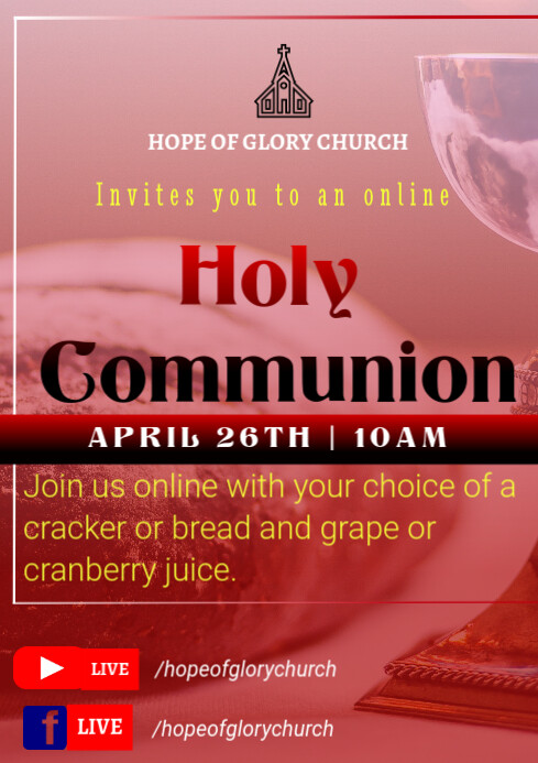 Holy communion service Template | PosterMyWall