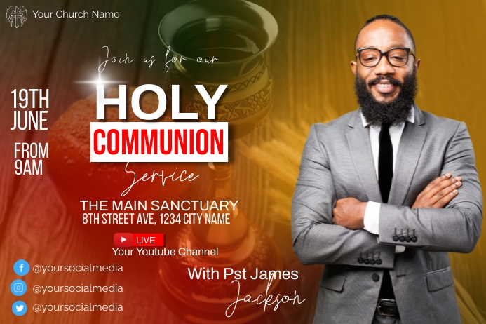 holy communion service Template | PosterMyWall