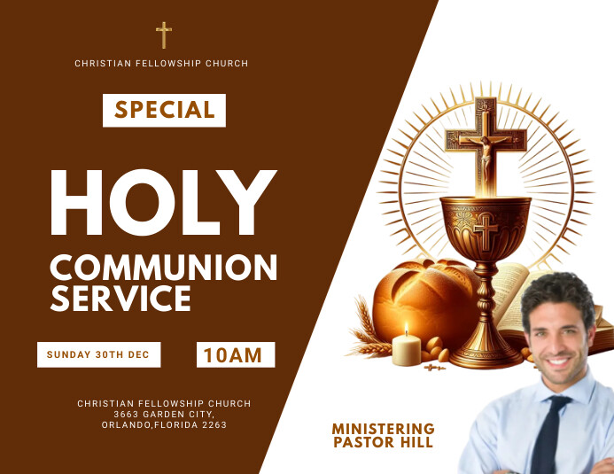 HOLY COMMUNION SERVICE Template | PosterMyWall
