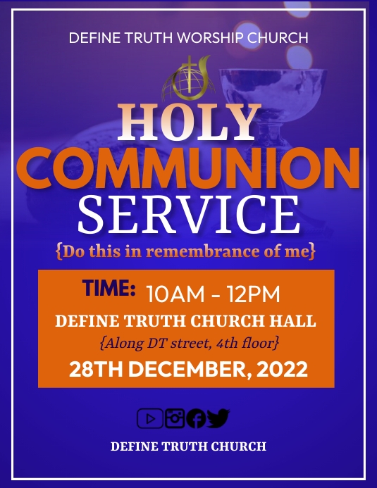 Copy of holy communion service | PosterMyWall