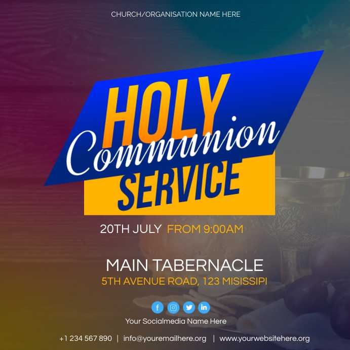 Copy of holy communion service | PosterMyWall