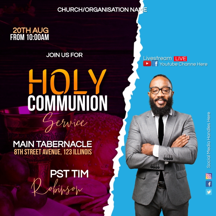 Copy of holy communion service | PosterMyWall