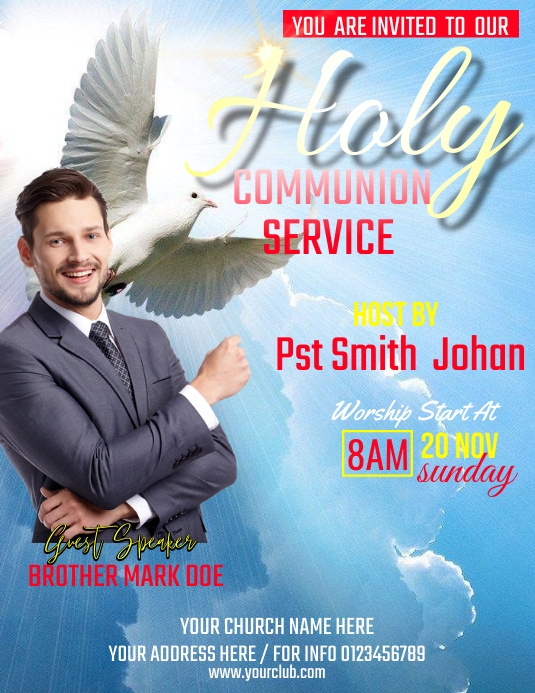 Holy communion service Template | PosterMyWall