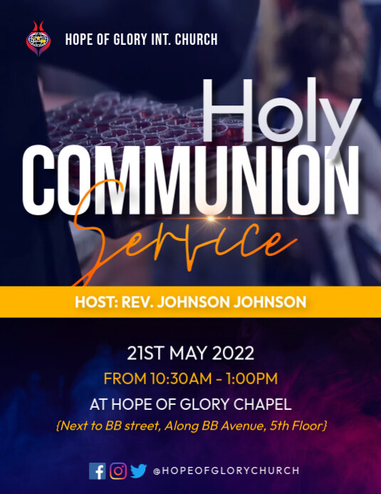 Copy of Holy communion service | PosterMyWall
