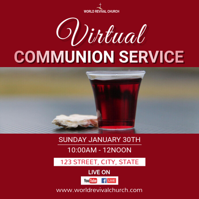 Holy Communion Service Template | PosterMyWall