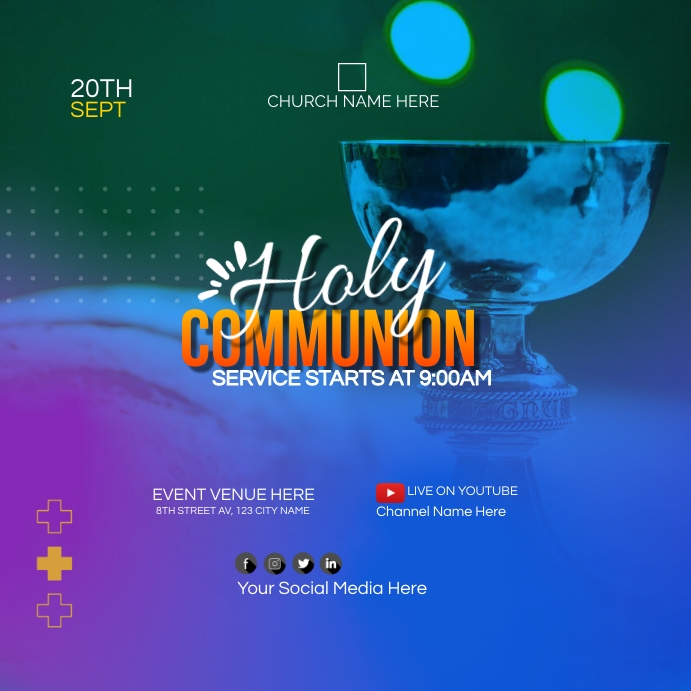holy communion service Template | PosterMyWall