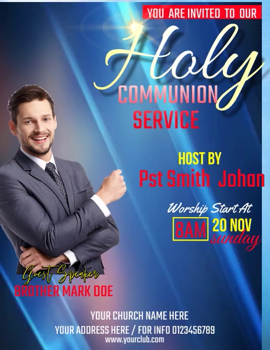 Modèle Du Service de La Sainte Communion | PosterMyWall