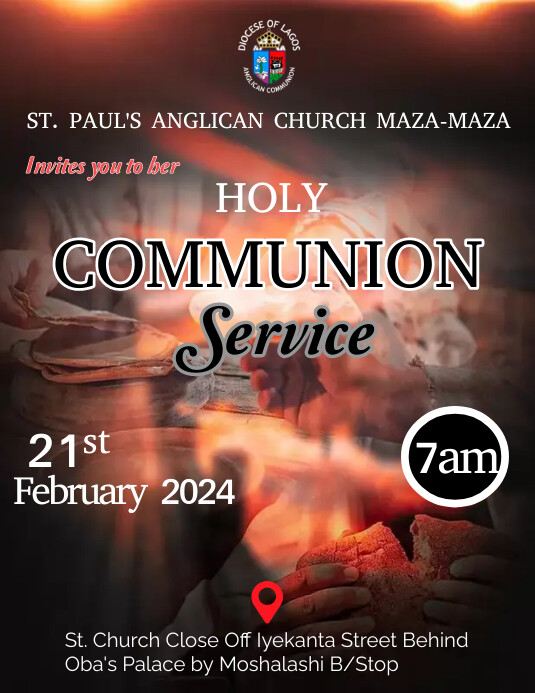 Holy Communion Service Template | PosterMyWall