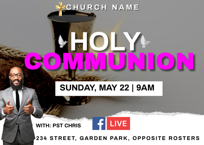Holy Communion Service Template | PosterMyWall