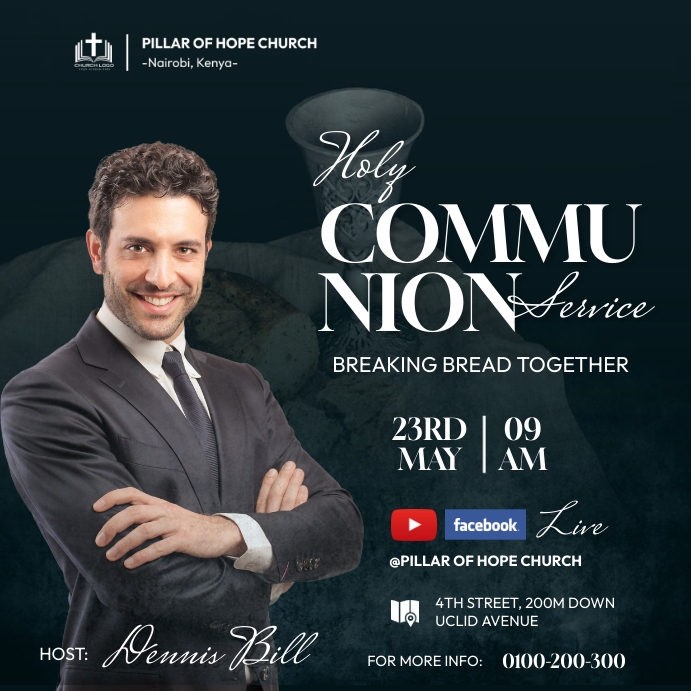 Holy communion service Template | PosterMyWall