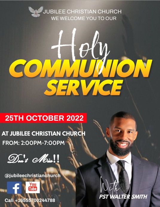 Modèle La Brochure Du Service de La Sainte Communion | PosterMyWall