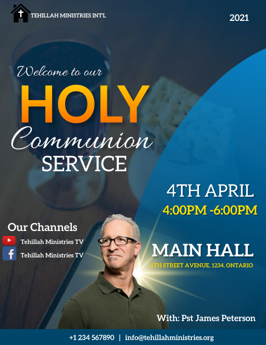 holy communion service flyer Template | PosterMyWall
