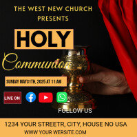 HOLY COMMUNION SERVICE FLYER Instagram Post template