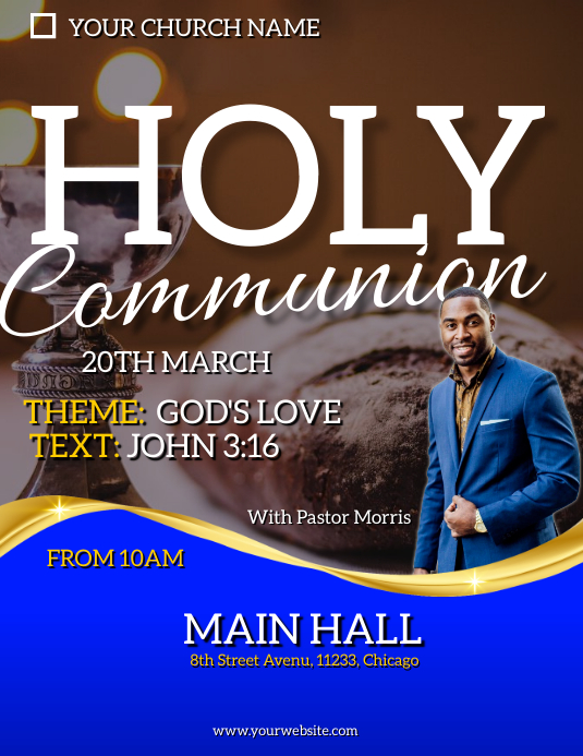 Modèle La Brochure Du Service de La Sainte Communion | PosterMyWall