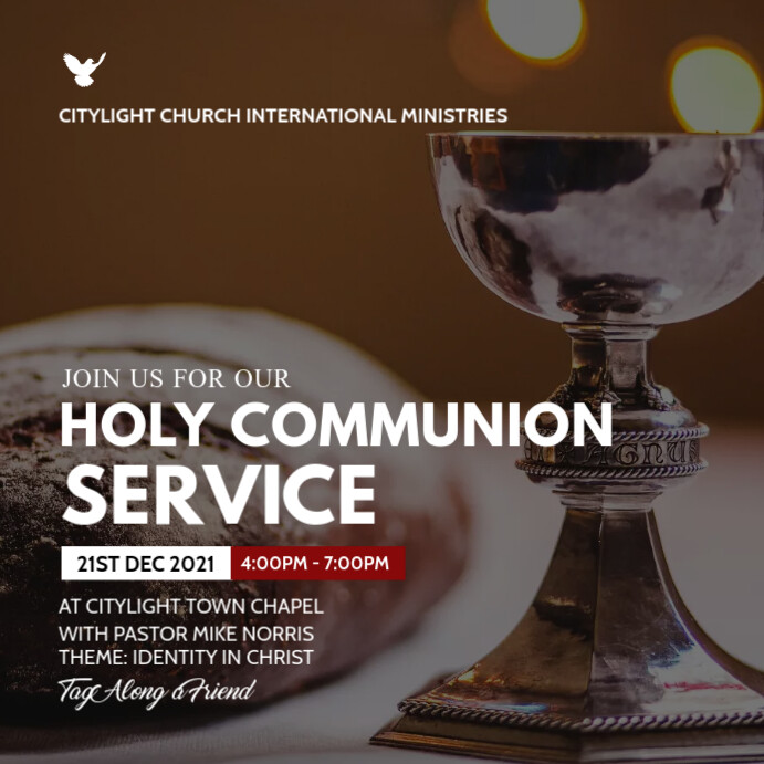 HOLY COMMUNION SERVICE FLYER design Template | PosterMyWall