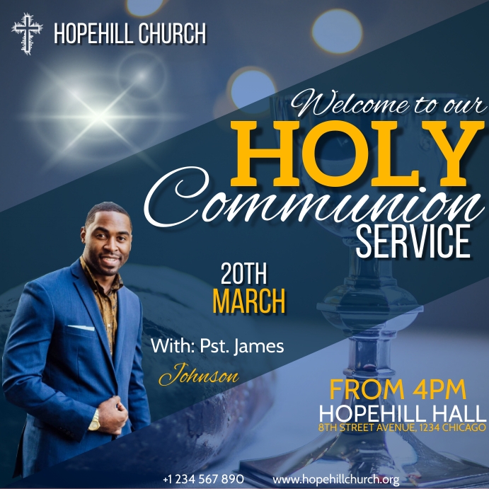 holy communion service flyer Template | PosterMyWall