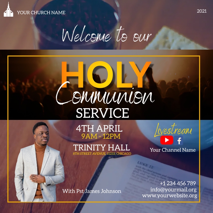 Copy of holy communion service flyer | PosterMyWall